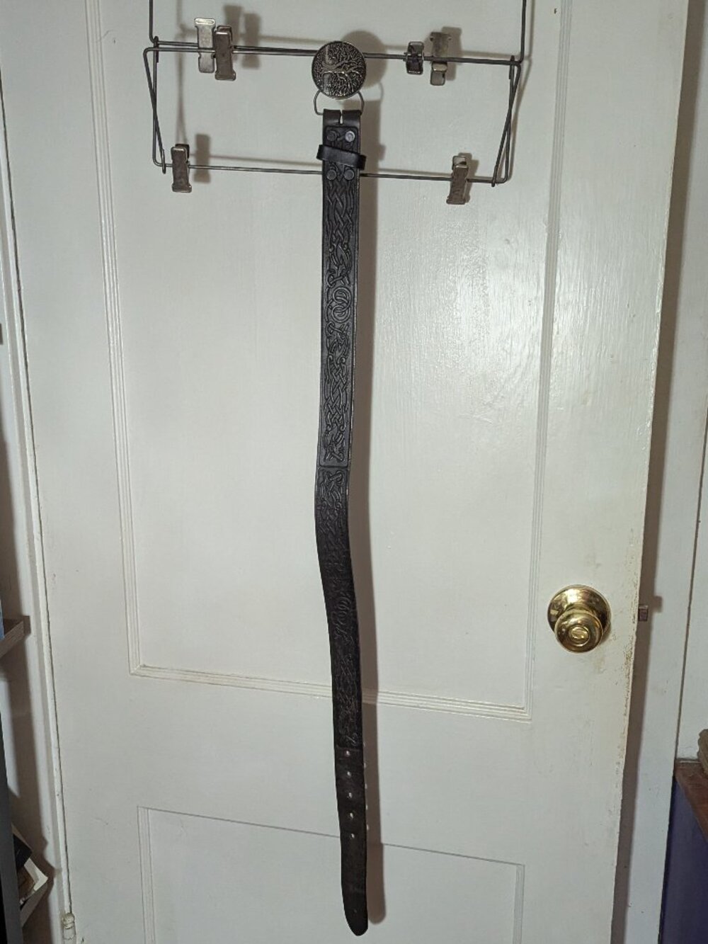 Oberon design leather belt - Celtic style - size 26